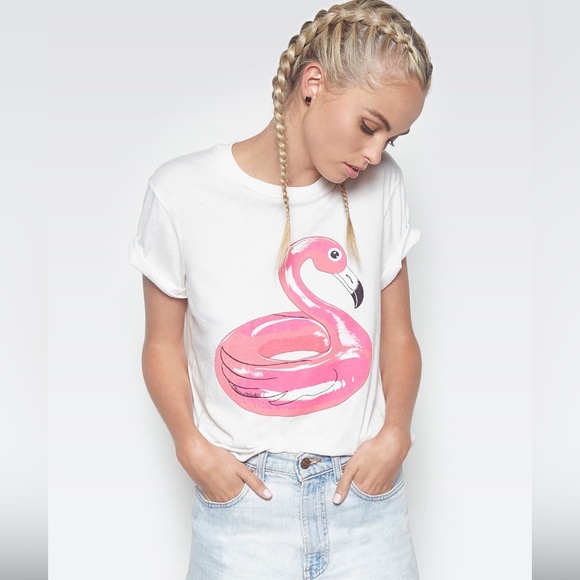 Lauren Moshi Croft Flamingo Floatie TShirt - Picture 1 of 8